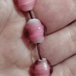 1 cuenta de cristal de murano rosa 11x10mm