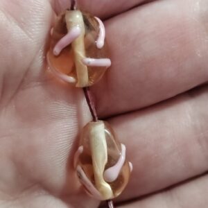 1 cuenta de murano lágrima salmón rosa 14mm