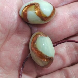 1 cuenta de cristal de murano ovaladas 19x12mm