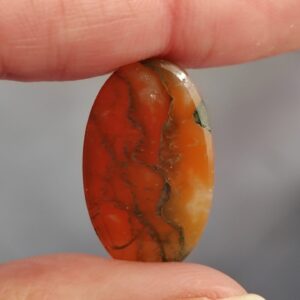 cabujón ágata musgo roja 25x15mm