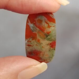 cabujón ágata musgo roja 25x15mm