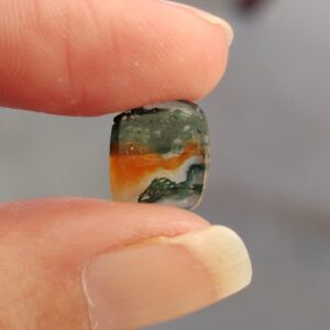 cabujon ágata musgosa roja 12x10mm