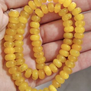 1 hilo de jade amarillo rondel 8x4mm