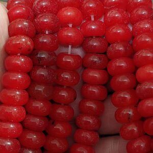 1 hilo jade rojo rondel 10x6mm