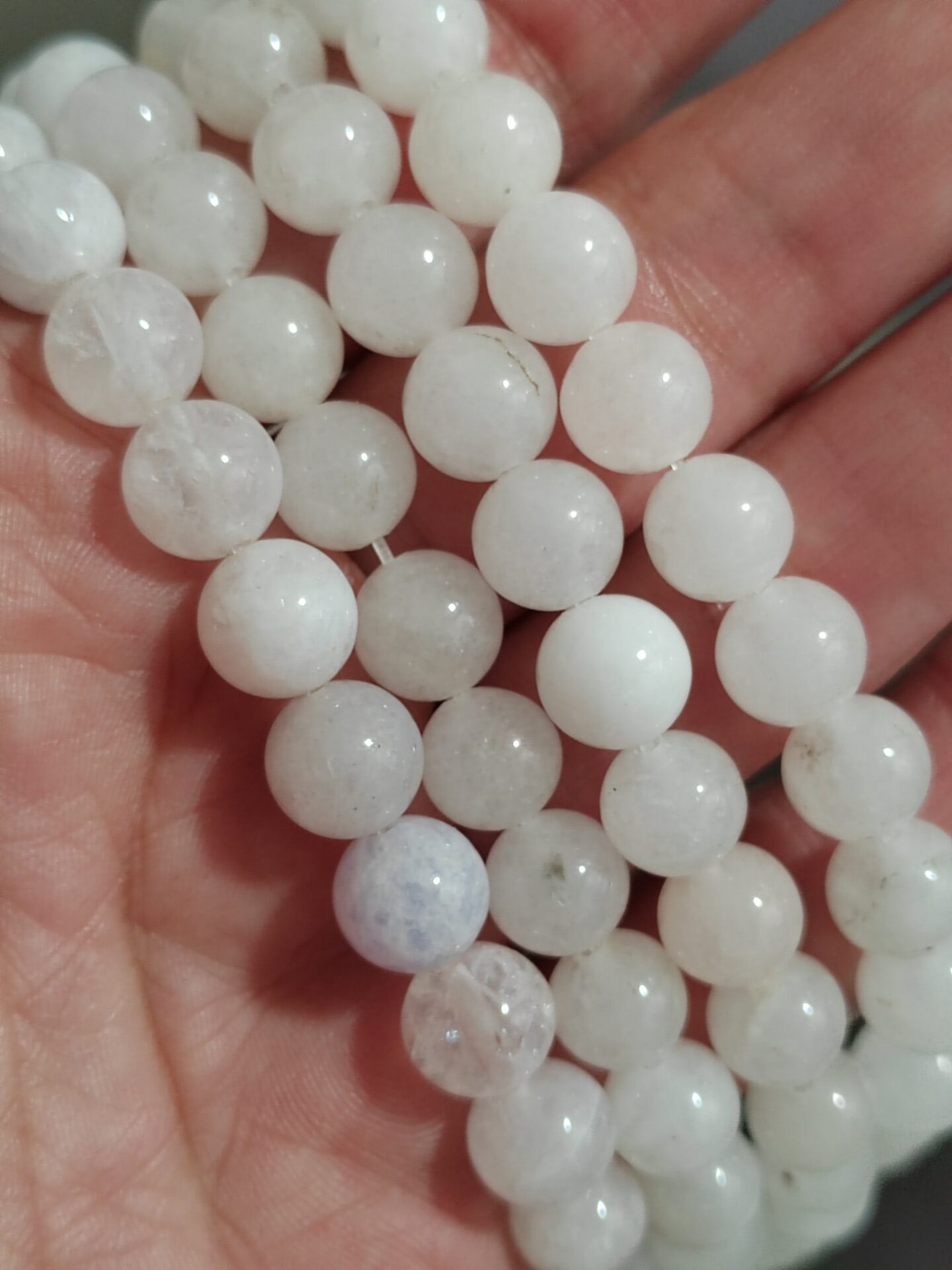 1 hilo de cuarzo blanco 8mm
