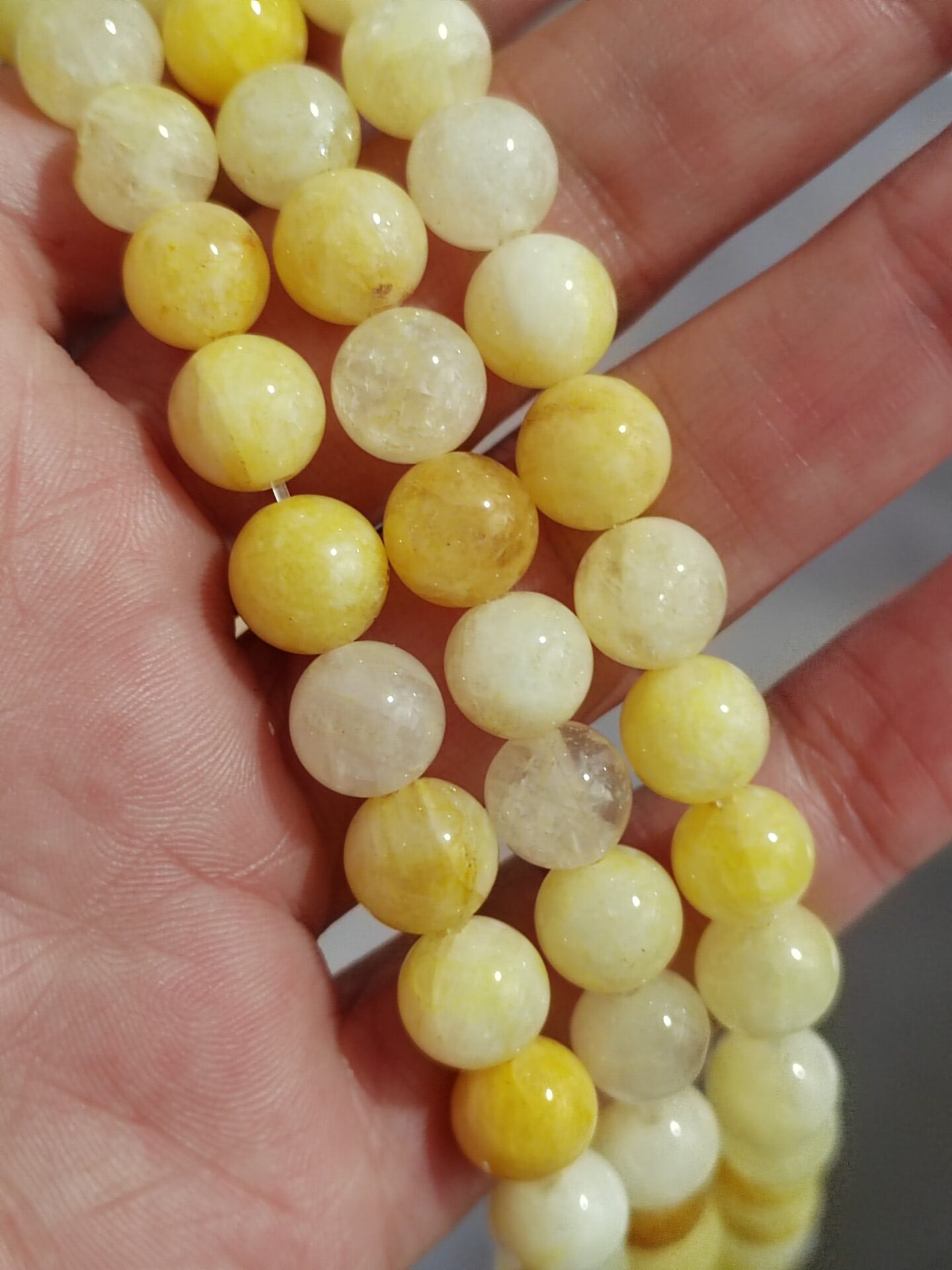 1 hilo calcita amarilla 8mm
