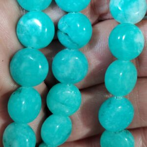 8 cuentas jade azul 8mm