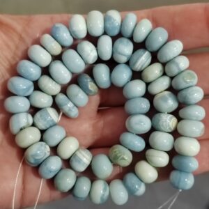 hilo de ópalo azul natural rondel 10mm