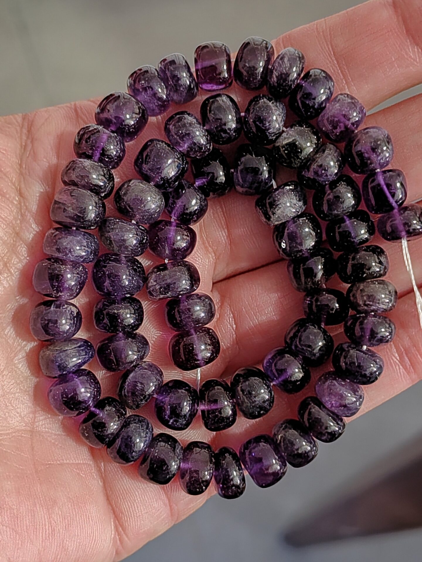 1 hilo amatistas genuinas rondel 8x4mm