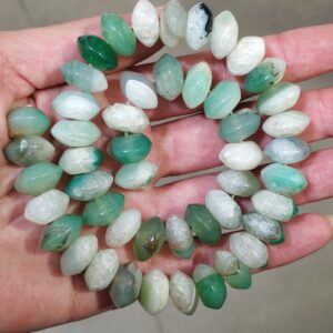 1 hilo de ágatas bandeadas verdes 14x8mm