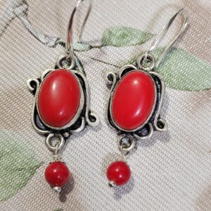 pendientes de coral rojo