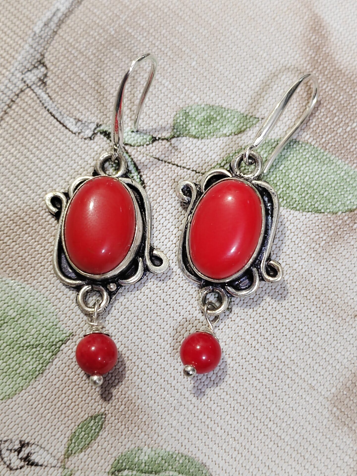pendientes de coral rojo