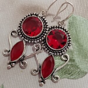pendientes de granates y rubies