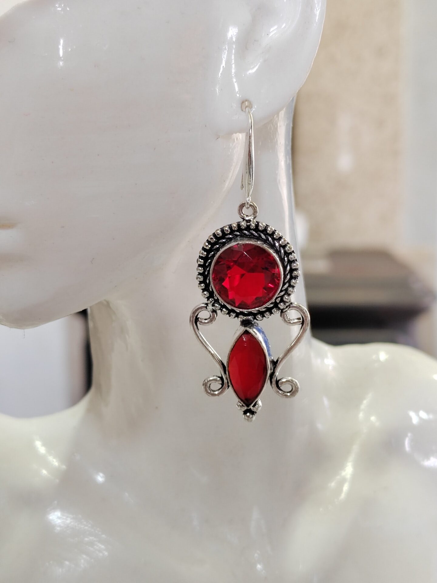 pendientes de granates y rubies - Imagen 2