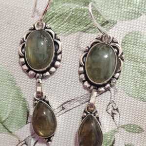pendientes labradoritas con destellos