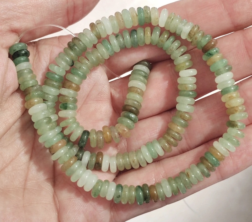 1 hilo jade rondel natural 6x2mm