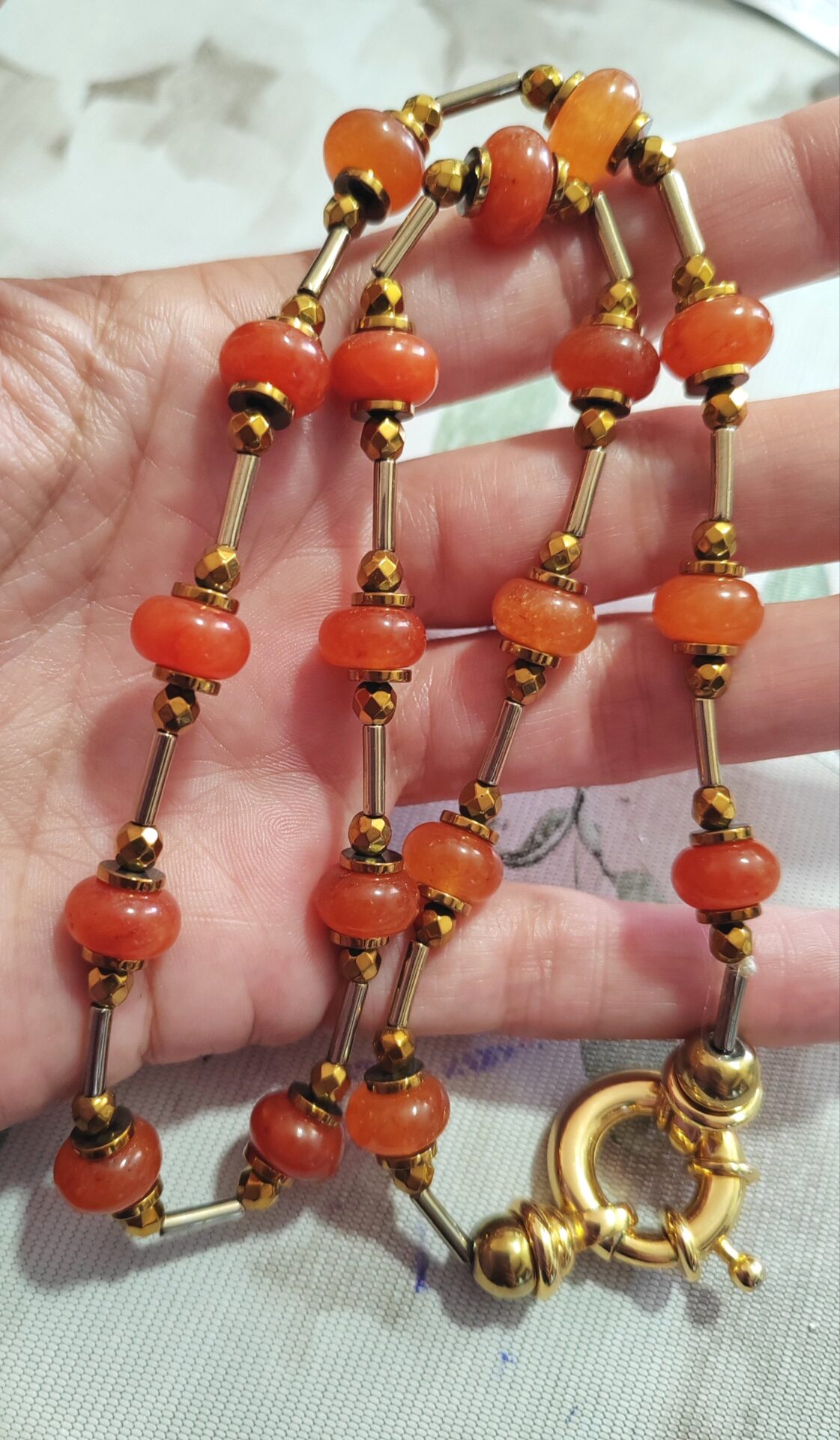 collar de aventurinas naranjas - Imagen 2
